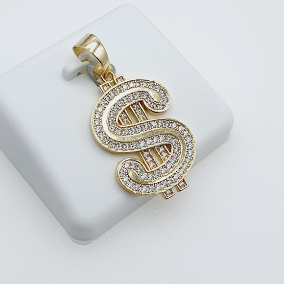 "14K Gold Plated Cubic Zircon Pendant, INUS1BR228 - Picture 6 of 9